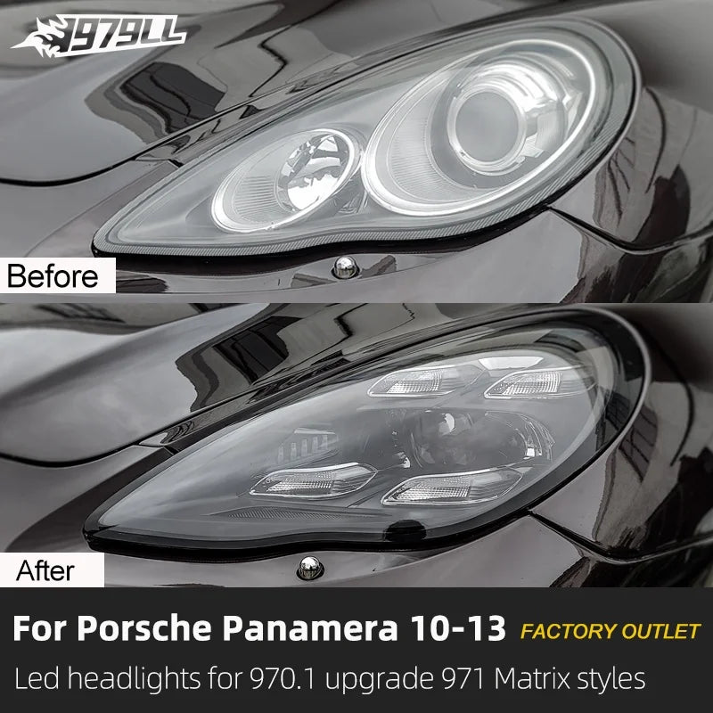 [1979ll] Plug and Play 2009 2011 2010 2013 970 Car Lights Upgrade to 2023 PDLS Led Headlights for Porsche Panamera S 970 970.1