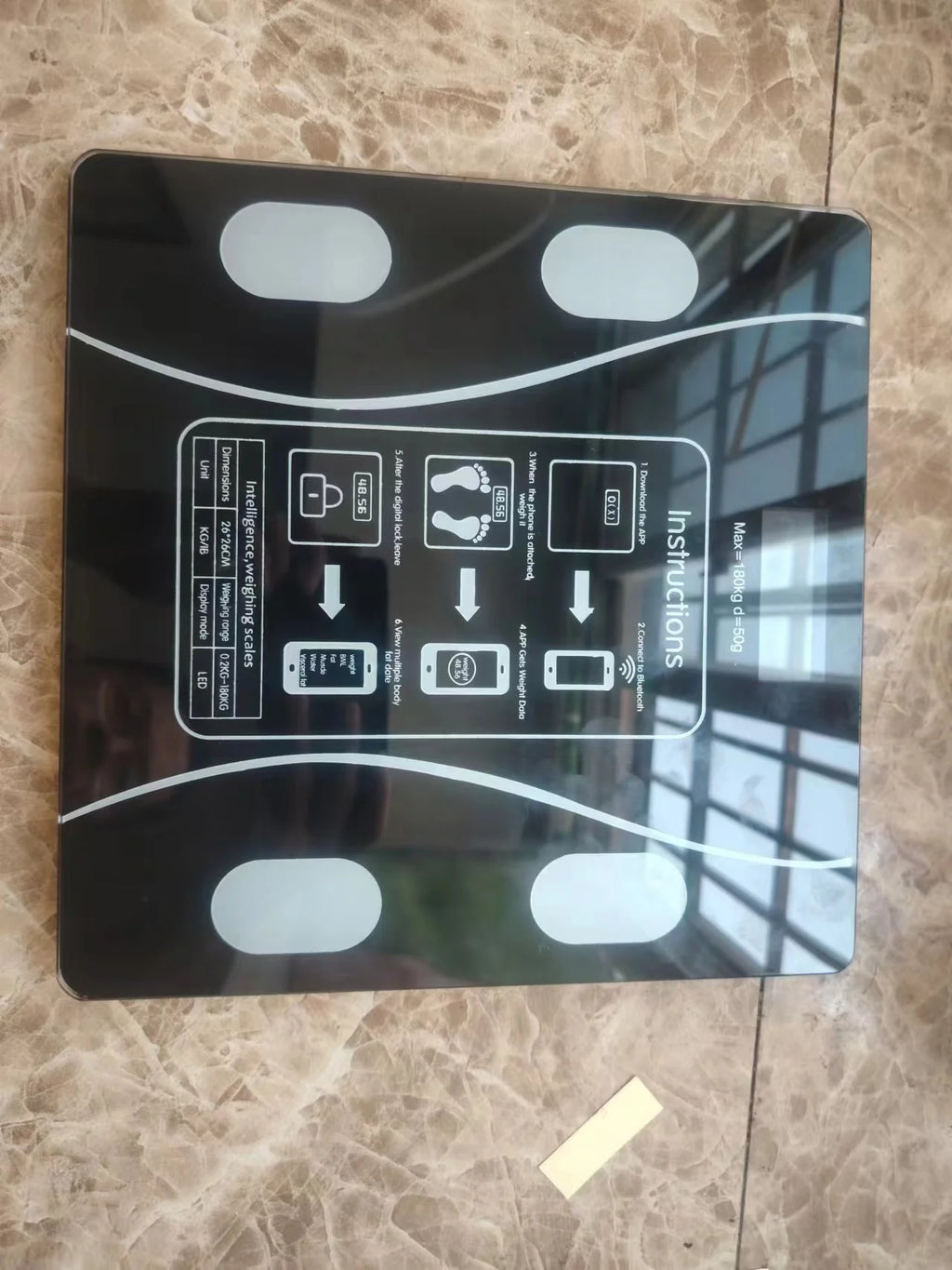 New Arrival 180kg Smart bluetooth BMI Function Digital Body Fat Electronic Bathroom Scale