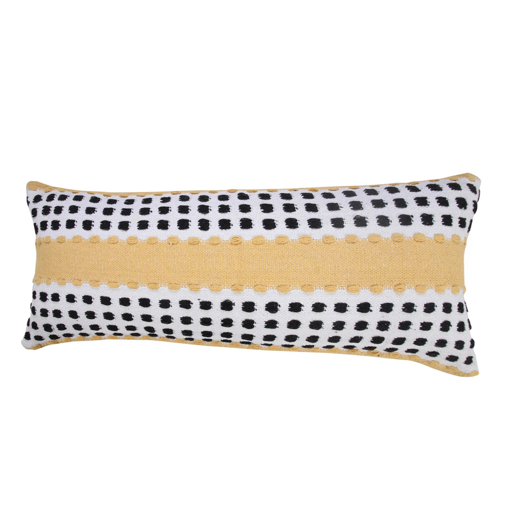HMS 20\" Soft Fabric Throw Pillow Black Gray White Embroidered Leaves Square Print Foam Filled for Living Bedroom Outdoor Use