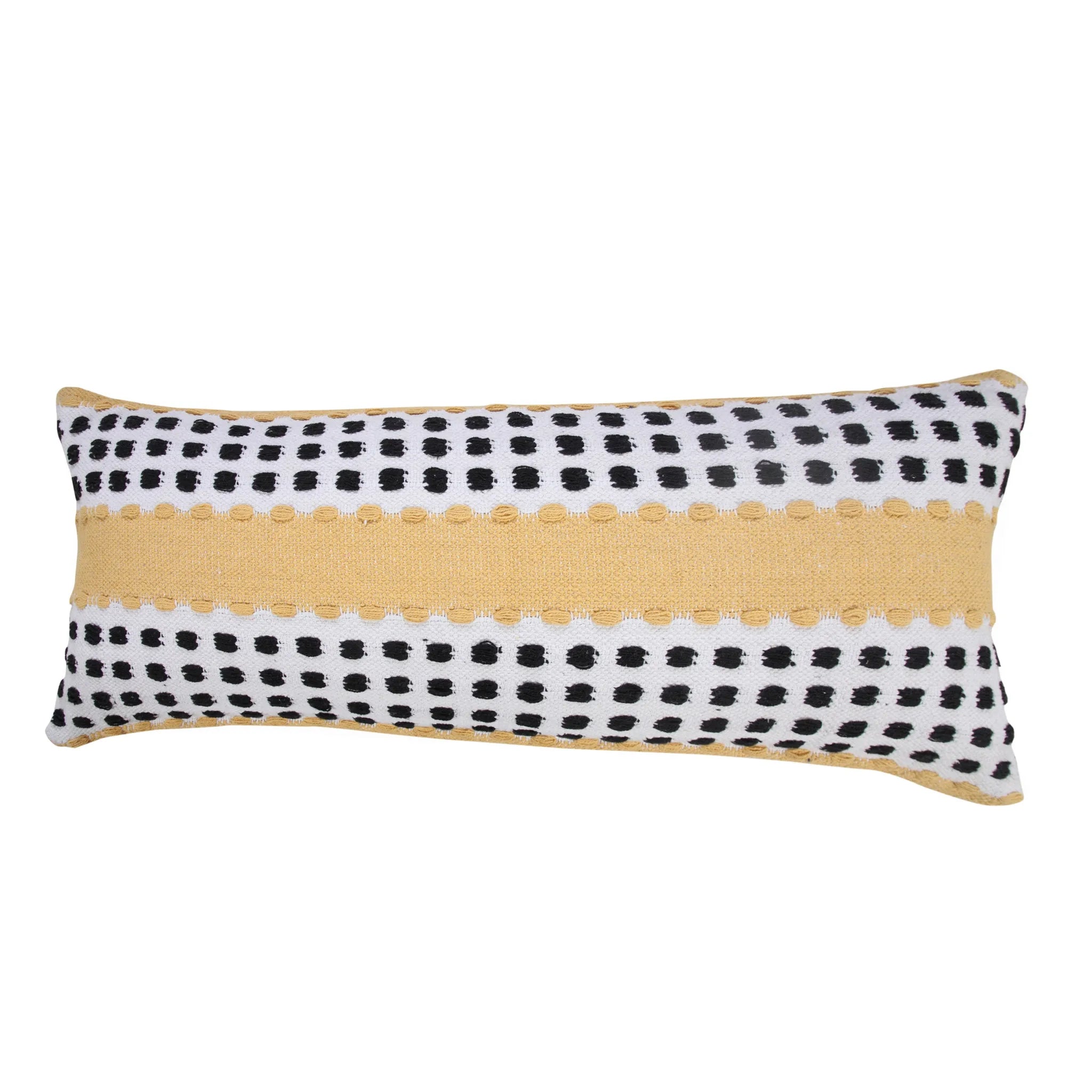 HMS 20\" Soft Fabric Throw Pillow Black Gray White Embroidered Leaves Square Print Foam Filled for Living Bedroom Outdoor Use