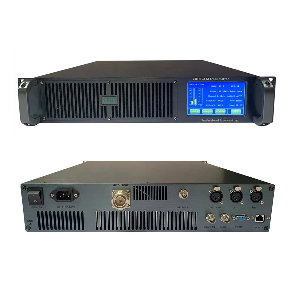 [US] Touch Screen 1500W FM Transmitter for School, Church, Radio Stations 1.5KW Stereo Broadcast Equipment