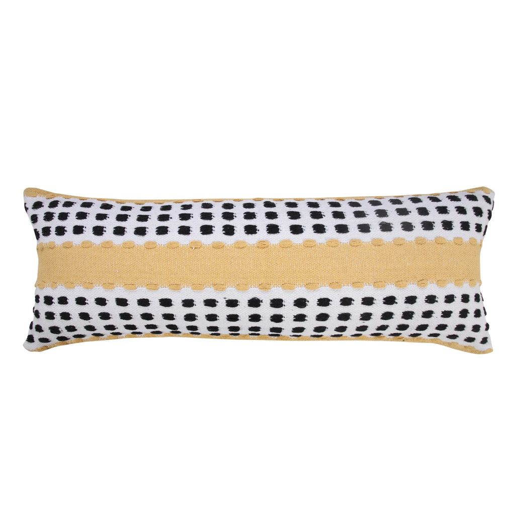 HMS 20\" Soft Fabric Throw Pillow Black Gray White Embroidered Leaves Square Print Foam Filled for Living Bedroom Outdoor Use