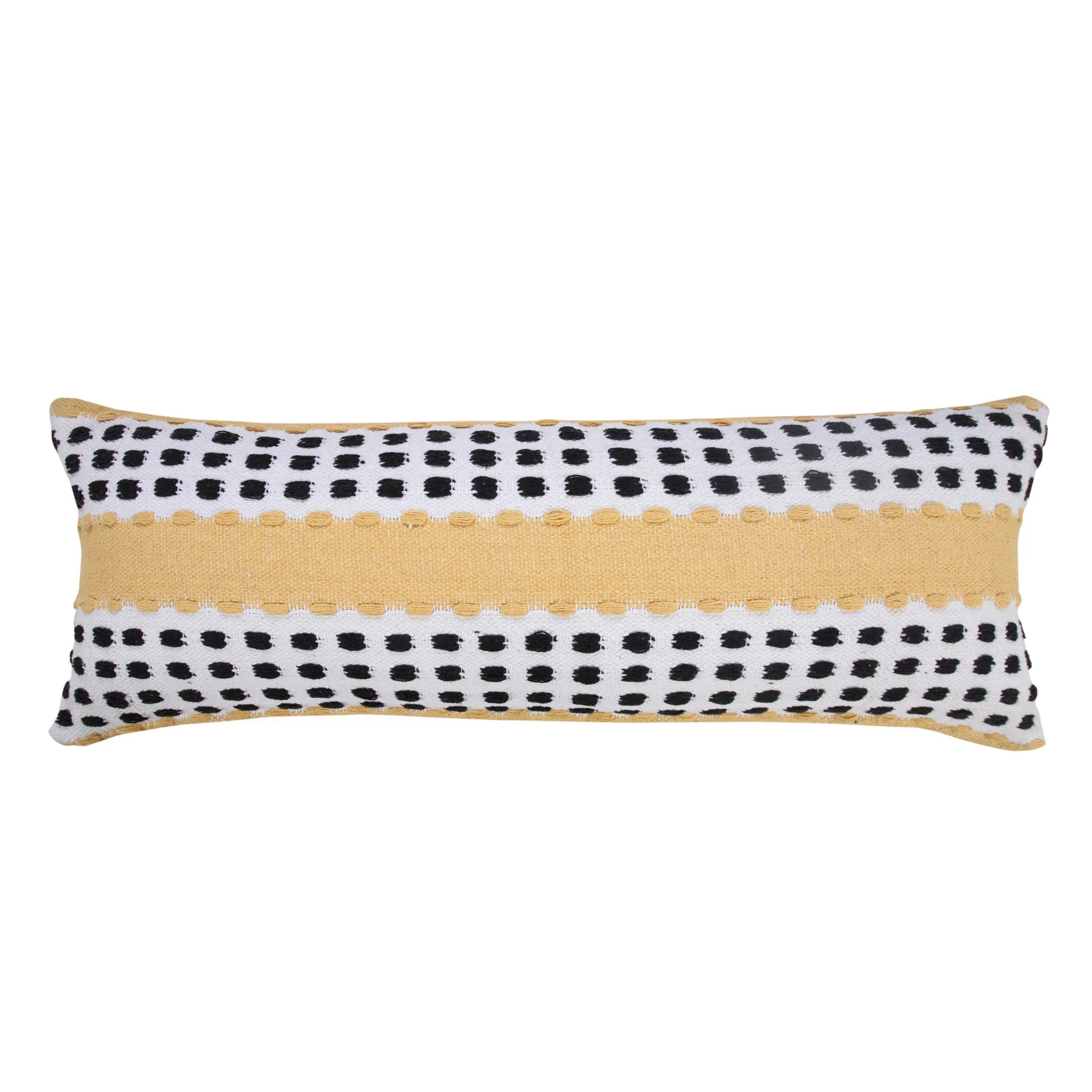 HMS 20\" Soft Fabric Throw Pillow Black Gray White Embroidered Leaves Square Print Foam Filled for Living Bedroom Outdoor Use