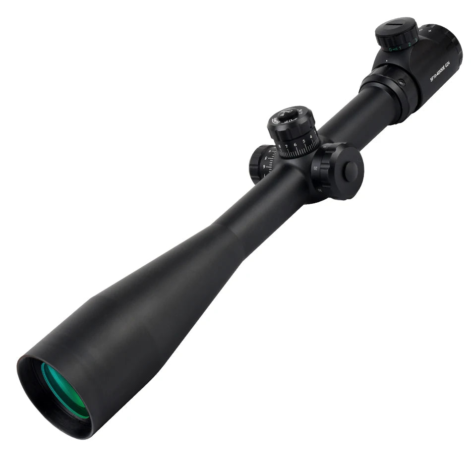 SYQT 10-40X50 SFP Optic Sight Tactical Side Wheel Parallax Adjustable Hunting Optics with Accessories for Hunting