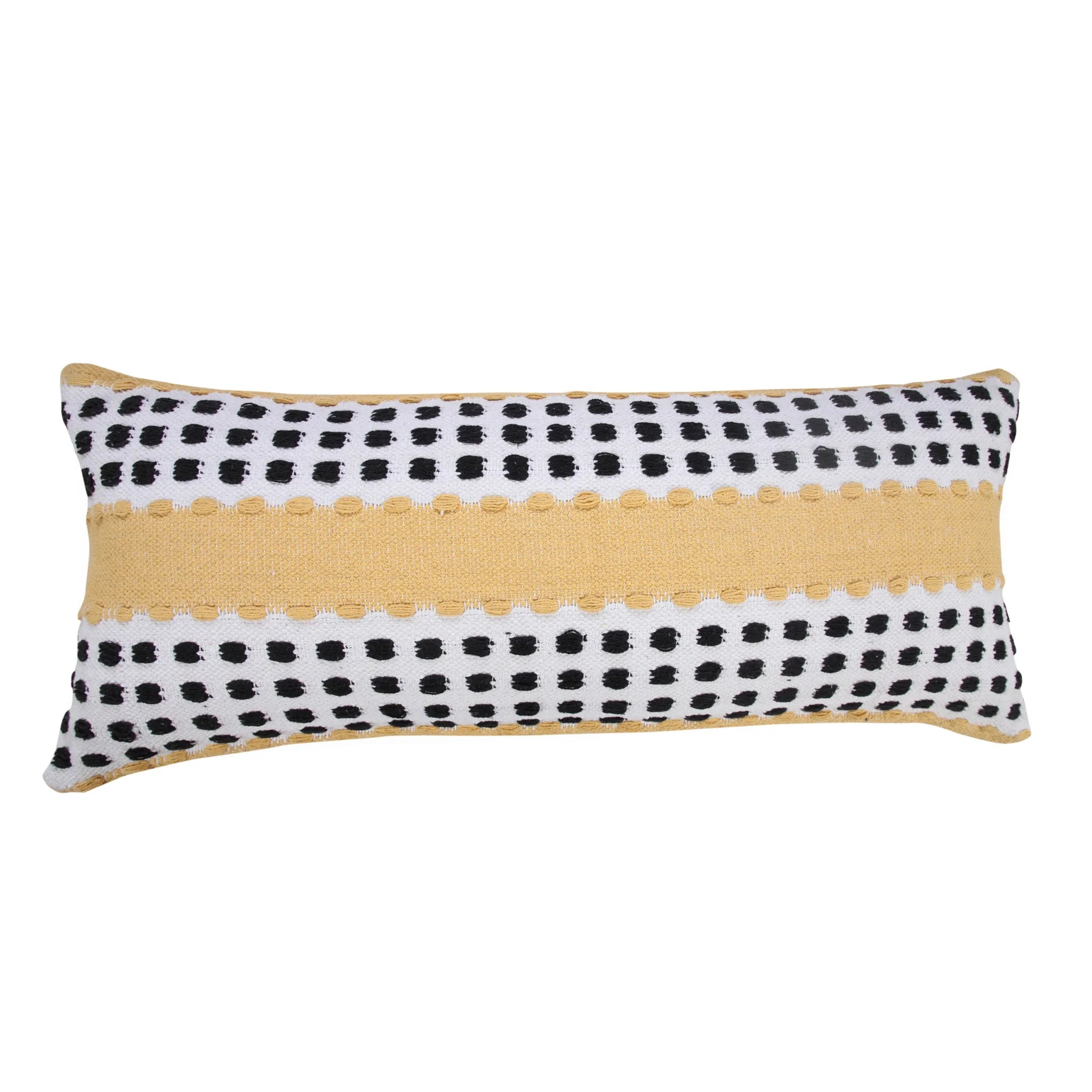 HMS 20\" Soft Fabric Throw Pillow Black Gray White Embroidered Leaves Square Print Foam Filled for Living Bedroom Outdoor Use