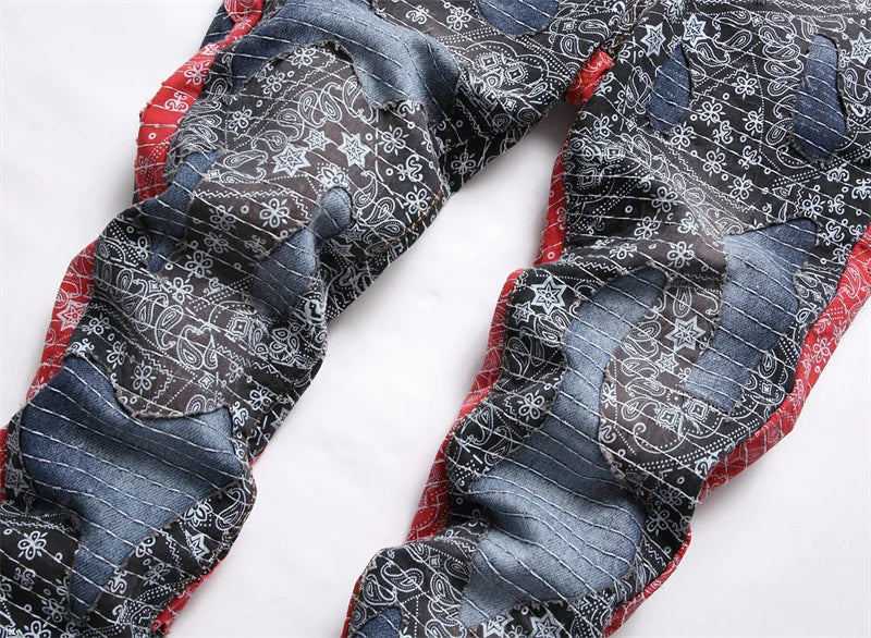 Custom OEM Denim Distressed Streetwear Ripped Casual Straight Stretch Fashion Jeans