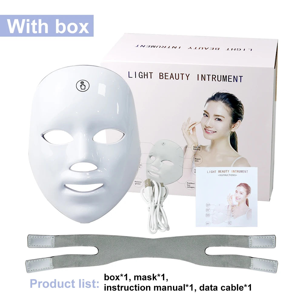 USB Charge 7 Colors Facial LED Mask LED Photon Therapy Beauty Mask Anti Aging Skin Rejuvenation Face Lifting Whitening Skin Care