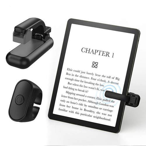 2-in-1 Page Turner Clicker Wireless Page Turner Remote Control E-Reader Phone Camera Record Trigger Remote for Kindle