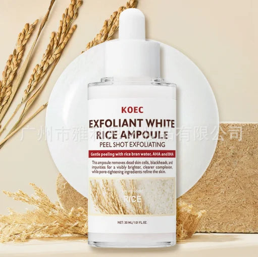 30ml Korean White And Black Rice Exfoliating Hydrating Essence Brightening Remove Dead Skin Blackhead Soften Serum Skin Care