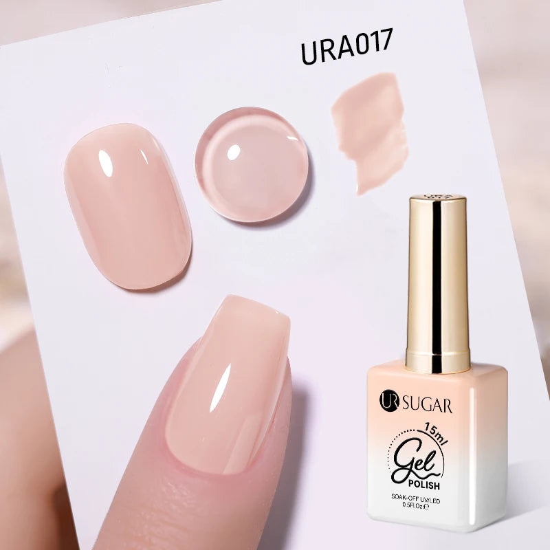 UR SUGAR 15ml Jelly Milky White Translucent Color Gel Polish Semi Permanent UV Gel Nail Art Soak Off Gel Varnish Latest Fashion