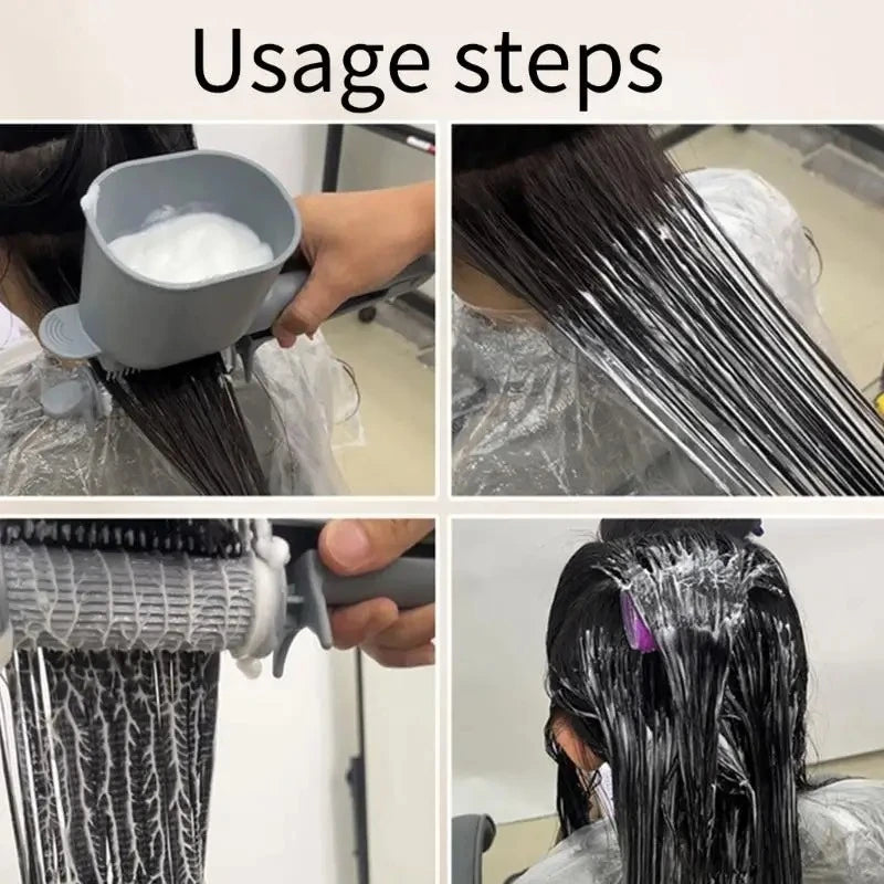 1pcs Professional Hair Dyeing Tool -2-in-1  Automatic Roller Comb Dye Salon Hair Care Plastic Salon Hairdressing Tool