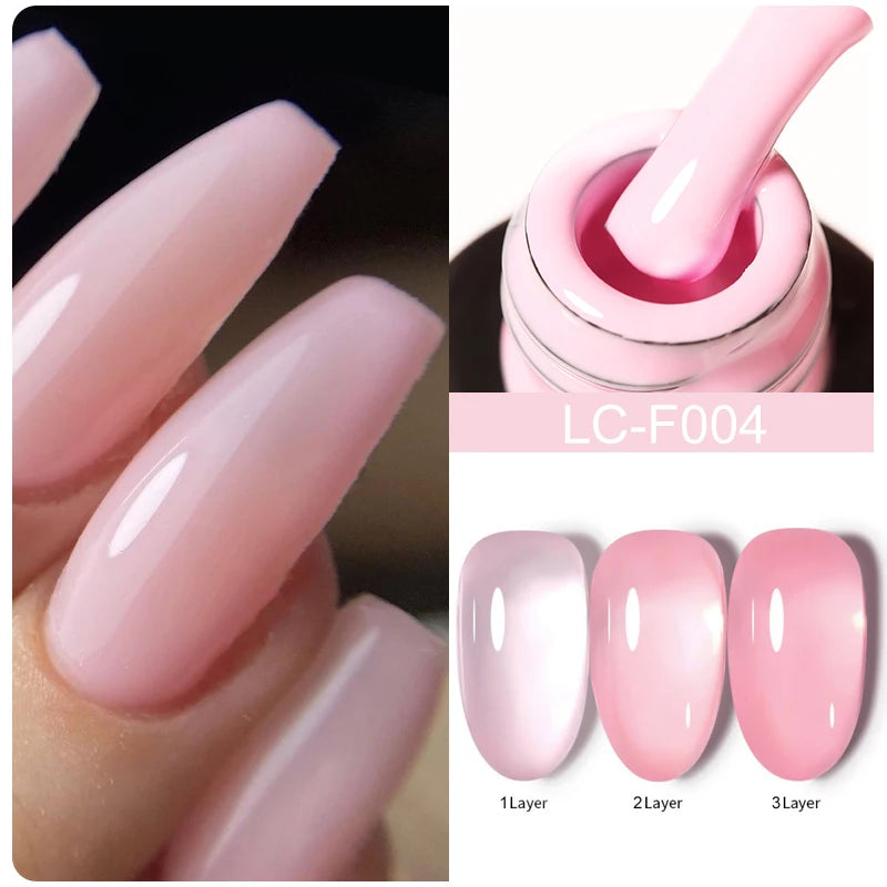 LILYCUTE 15ML Quick Extension Gel Nail Polish Milky White Clear Pink Color French Manicure Finger Prolong Nail Hard Gel Varnish
