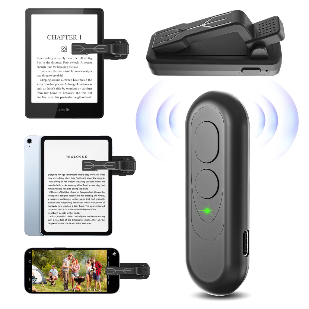 RF Remote Control Page Turner Phone Camera Video Record Shutter for ipad Android Kindle Kobo EReaders Remote Clicker