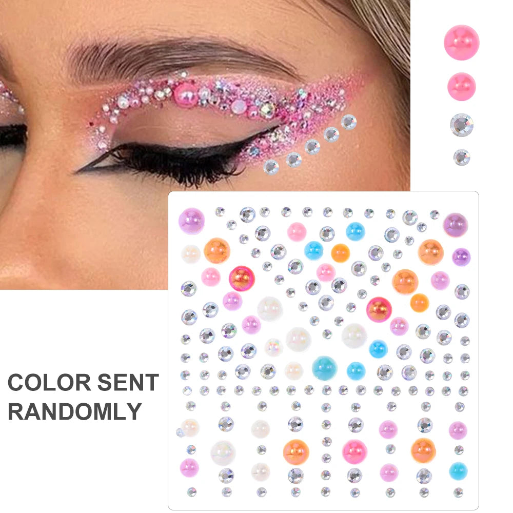 3D Rhinestone Face Tattoo Stickers For Festival Glitter Makeup Jewelry Sticker On Face Crystals Gems Jewels Diamonds Decoration