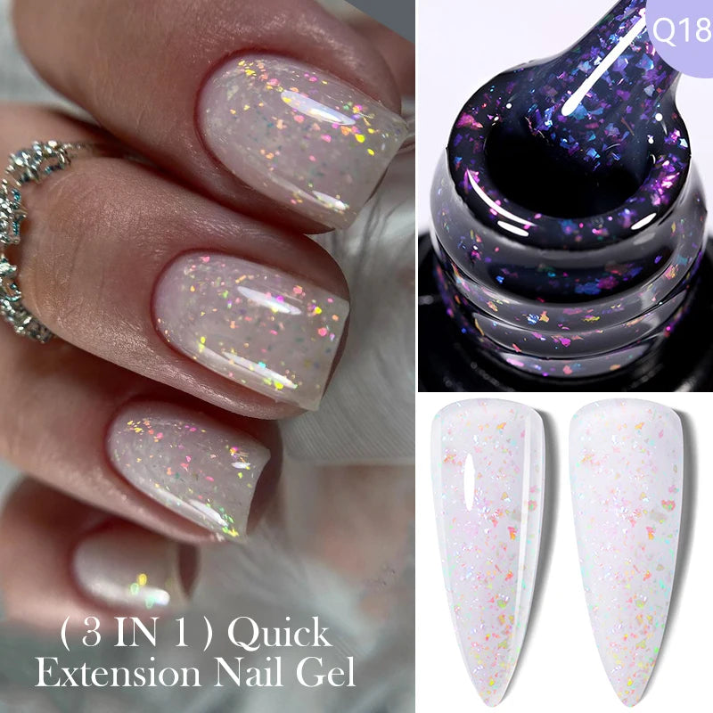 LILYCUTE 15ML Quick Extension Gel Nail Polish Milky White Clear Pink Color French Manicure Finger Prolong Nail Hard Gel Varnish