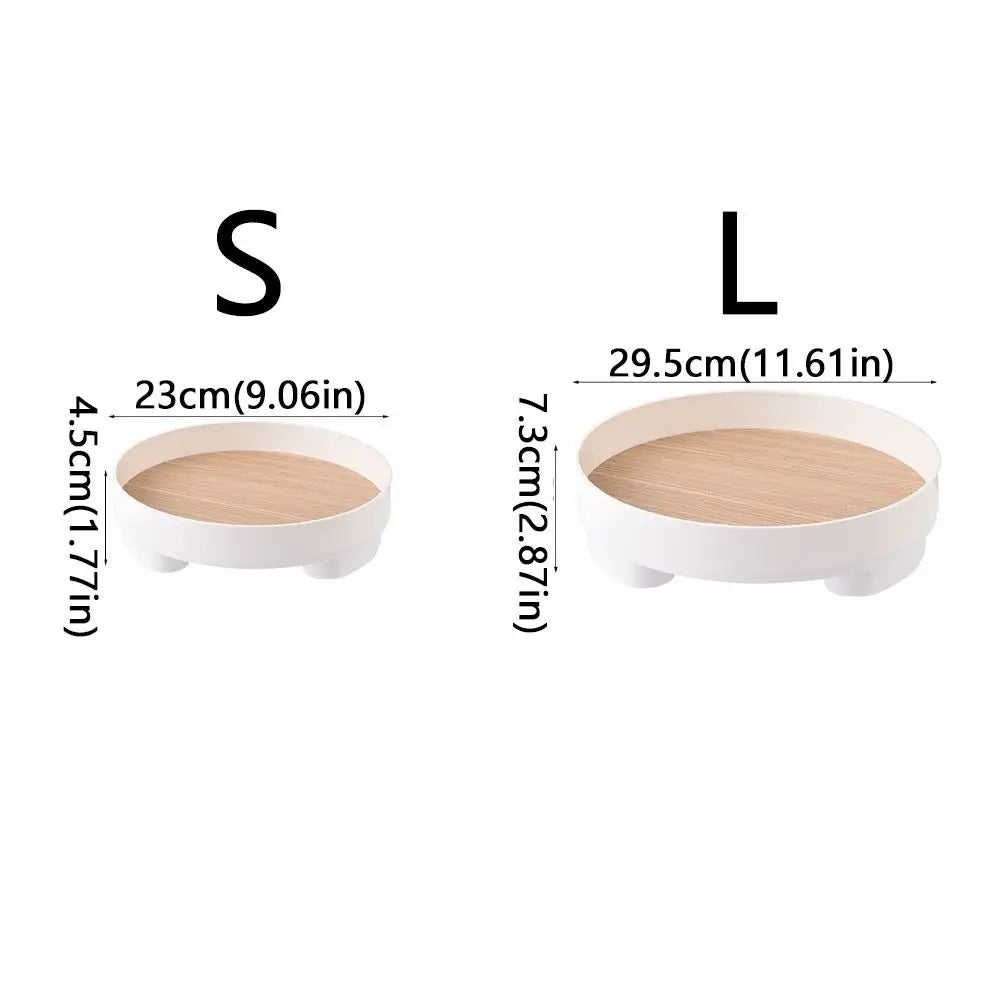 Jewelry Organizer Nordic Style Wooden Storage Tray Round Minimalist Sundries Organizer Simple Plastic Snacks Container Office