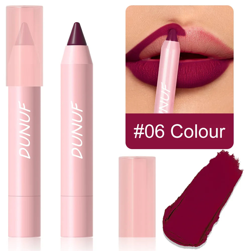 Waterproof Lip Liner & Lipstick Pencil – 18 Shades, Matte Long-Lasting