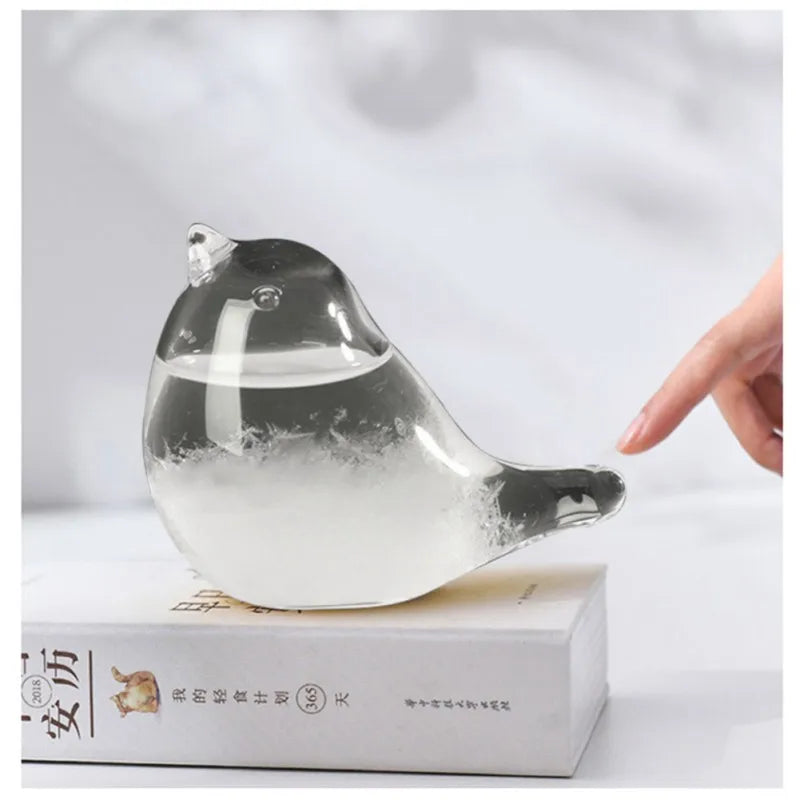 Desktop Stylish Apple Bird Swan Shaped Crystal Weather Forecast Bottle Glass Storms Weather Predictor Monitor Barometer For Home