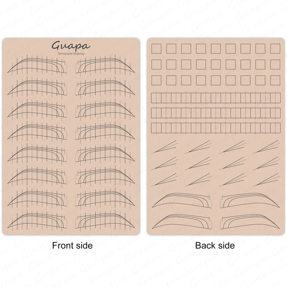 New Hair Stroke Pattern Practice Pad Double Sided Best Nano Brows Silicone Practice Skin For Permanent Makeup Basic Hair Stroke