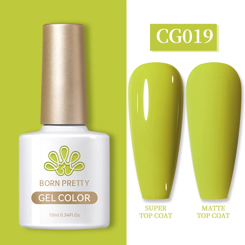 BORN PRETTY 10ml Gel Nail Polish Gel 130 Colors Semi Permanent Solid Nail Gel Varnish Soak Off UV Gel for Base Top Coat