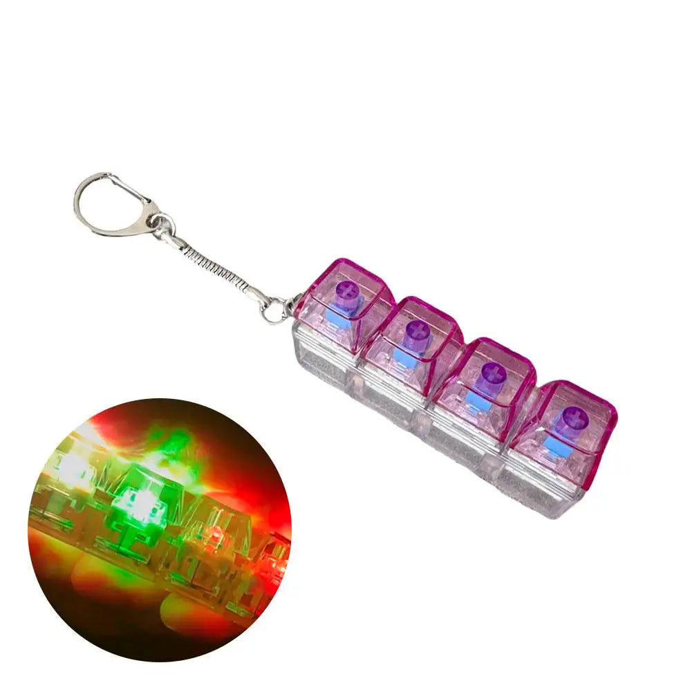 Crystal Keycap Key Bag Pendant Key Height Decompression Toy Luminous Transparent Shaft Decompression Toy Holiday Gift for Friend