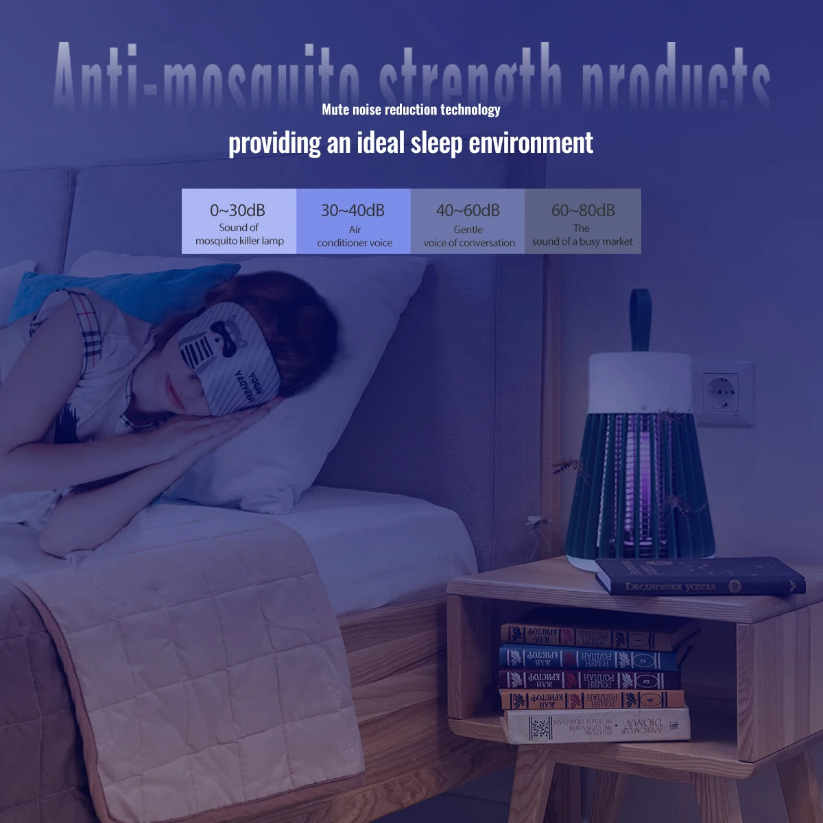Electric mosquito killer lamp, 2-in-1 insect trap, USB, with LED light, for bedroom, outdoor camping, wasps, mosquitoes