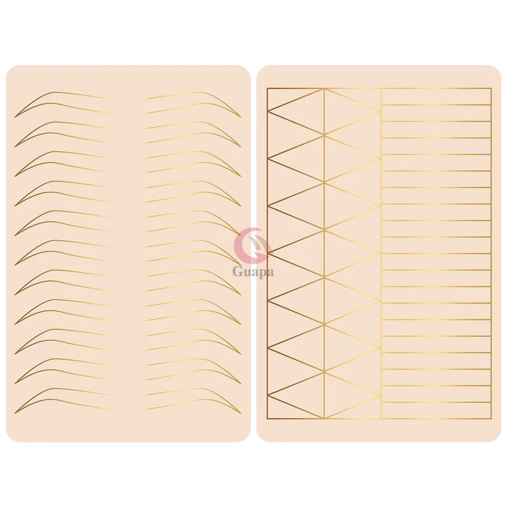 New Hair Stroke Pattern Practice Pad Double Sided Best Nano Brows Silicone Practice Skin For Permanent Makeup Basic Hair Stroke