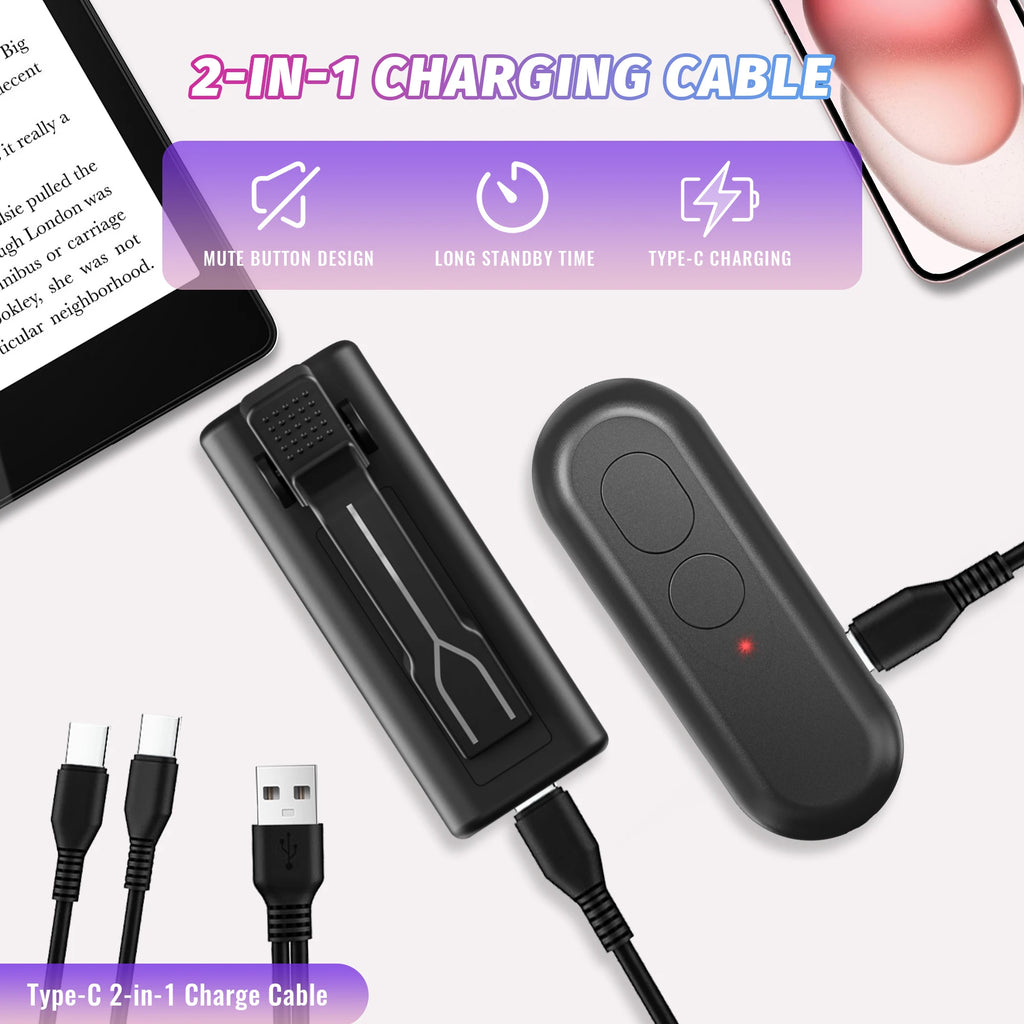 RF Remote Control Page Turner for Kindle Paperwhite Kobo eReader Automatic Page Flipping for Kindle Tablets Page Turner Device