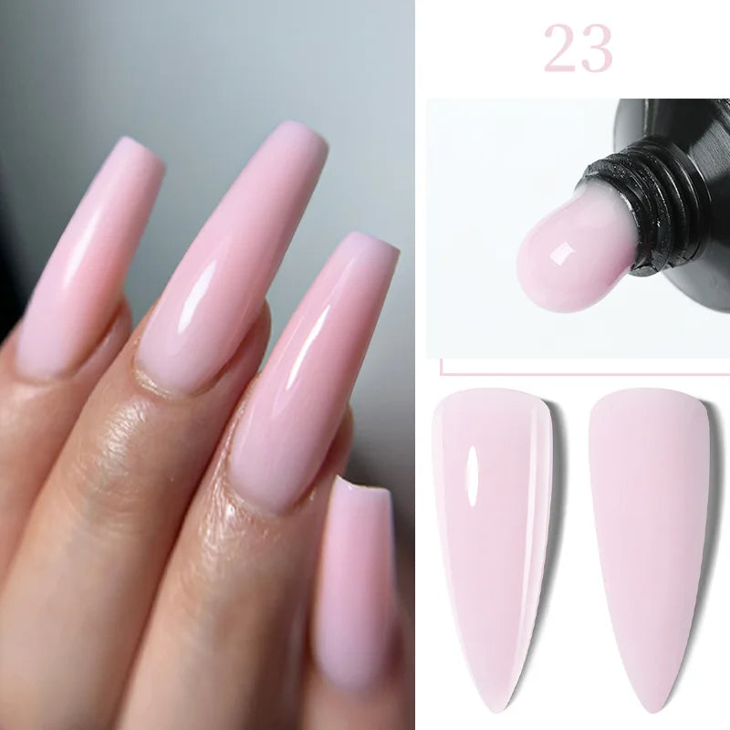 LILYCUTE 15ML Quick Extension Gel Nail Polish Milky White Clear Pink Color French Manicure Finger Prolong Nail Hard Gel Varnish