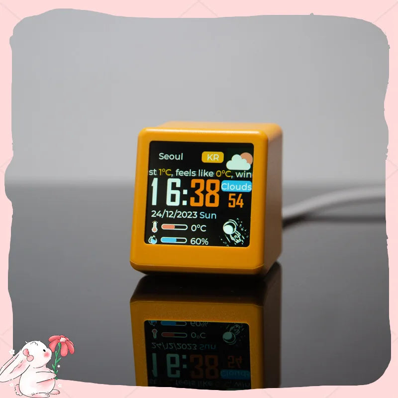 Bitcoin Price Display Ticker Smart Weather Clock Cryptocurrency Stock Exchange Rate & Gold Price Tracker Home Decor Desk Clock
