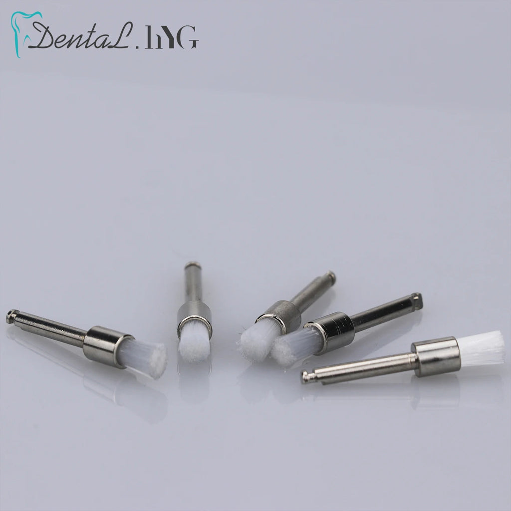 100pcs/Bag Disposable Dental Polisher Nylon Bristle Brush Polishing Brushes Teeth Whitening Prophy Brushes Dentist Materials