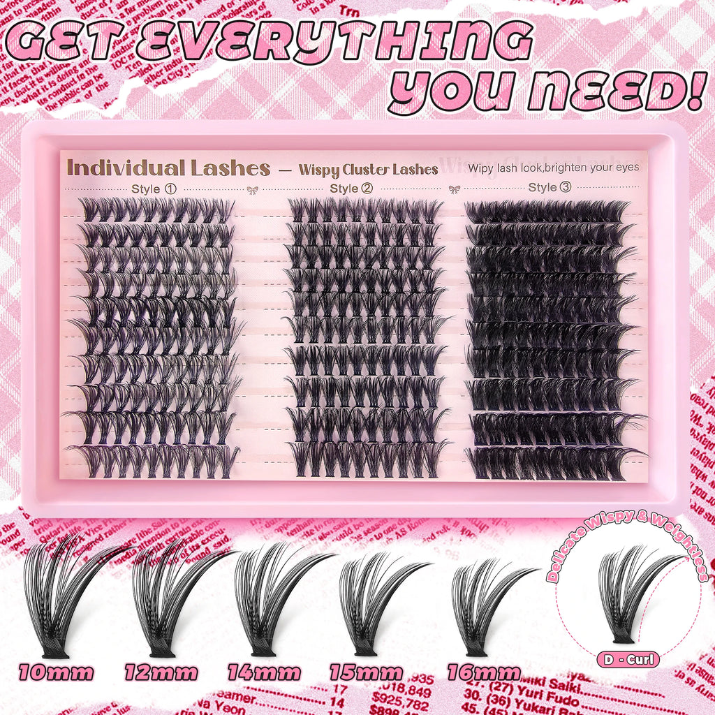 300/120PCS 5D Fluffy Cluster Lashes 30D-100D Natural Thick Eyelash Clusters Individual Lashes DIY Eyelashes Extension Makeup