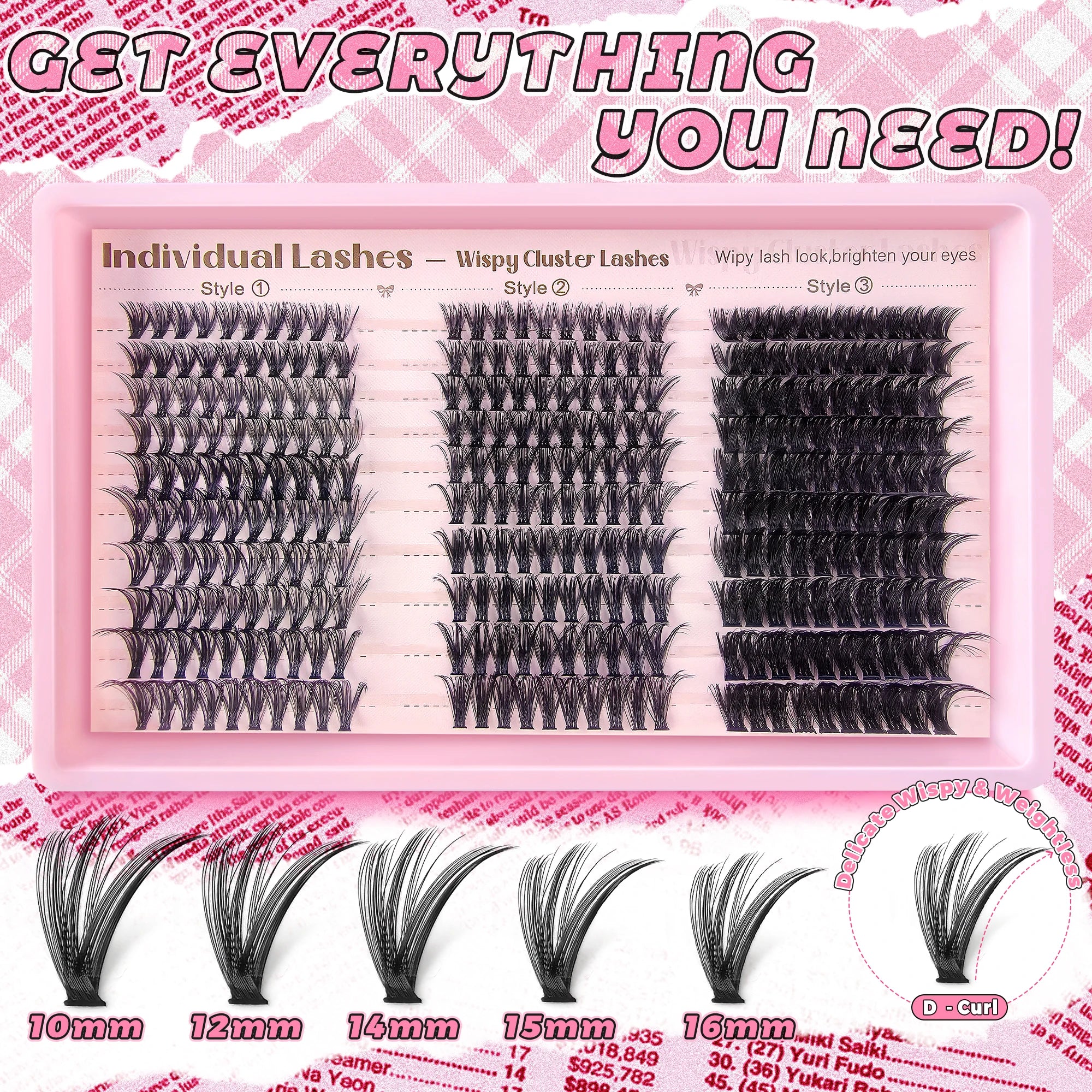 300/120PCS 5D Fluffy Cluster Lashes 30D-100D Natural Thick Eyelash Clusters Individual Lashes DIY Eyelashes Extension Makeup