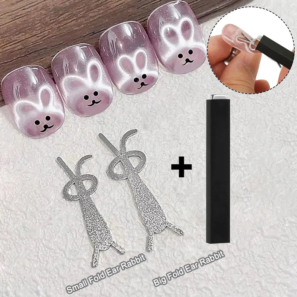 3pcs Pink Cat Eye Gel Nail Polish & Magnet Tools Set 1ja(0.34oz ) Magnetic Cats Eye Nail Gel UV Semi-permanent Varnish Nail Supp