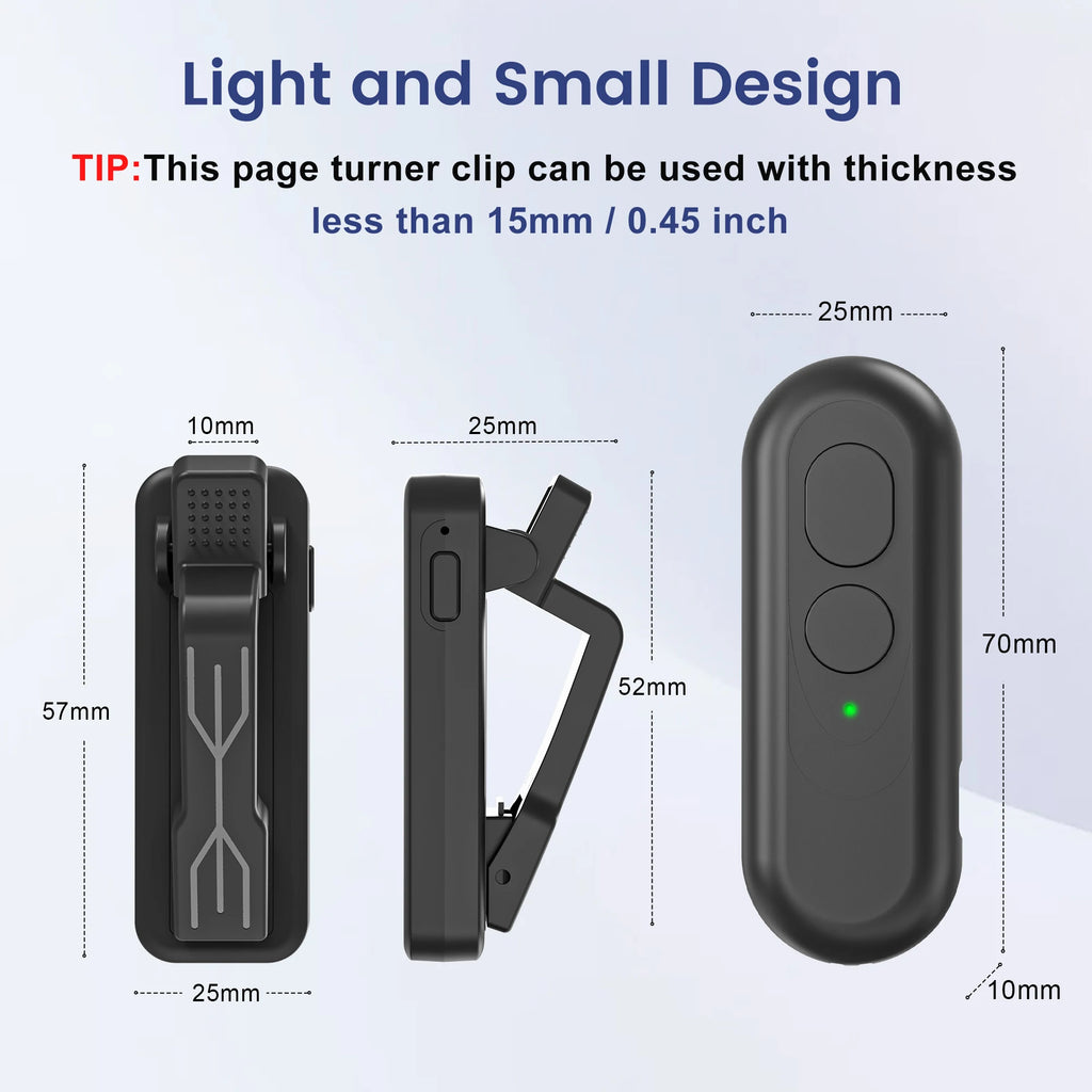RF Remote Control Page Turner Phone Camera Video Record Shutter for ipad Android Kindle Kobo EReaders Remote Clicker
