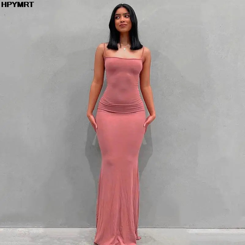Luxe Strapless Bodycon Maxi Dress – Sleeveless Slim Fit Floor-Length Dress