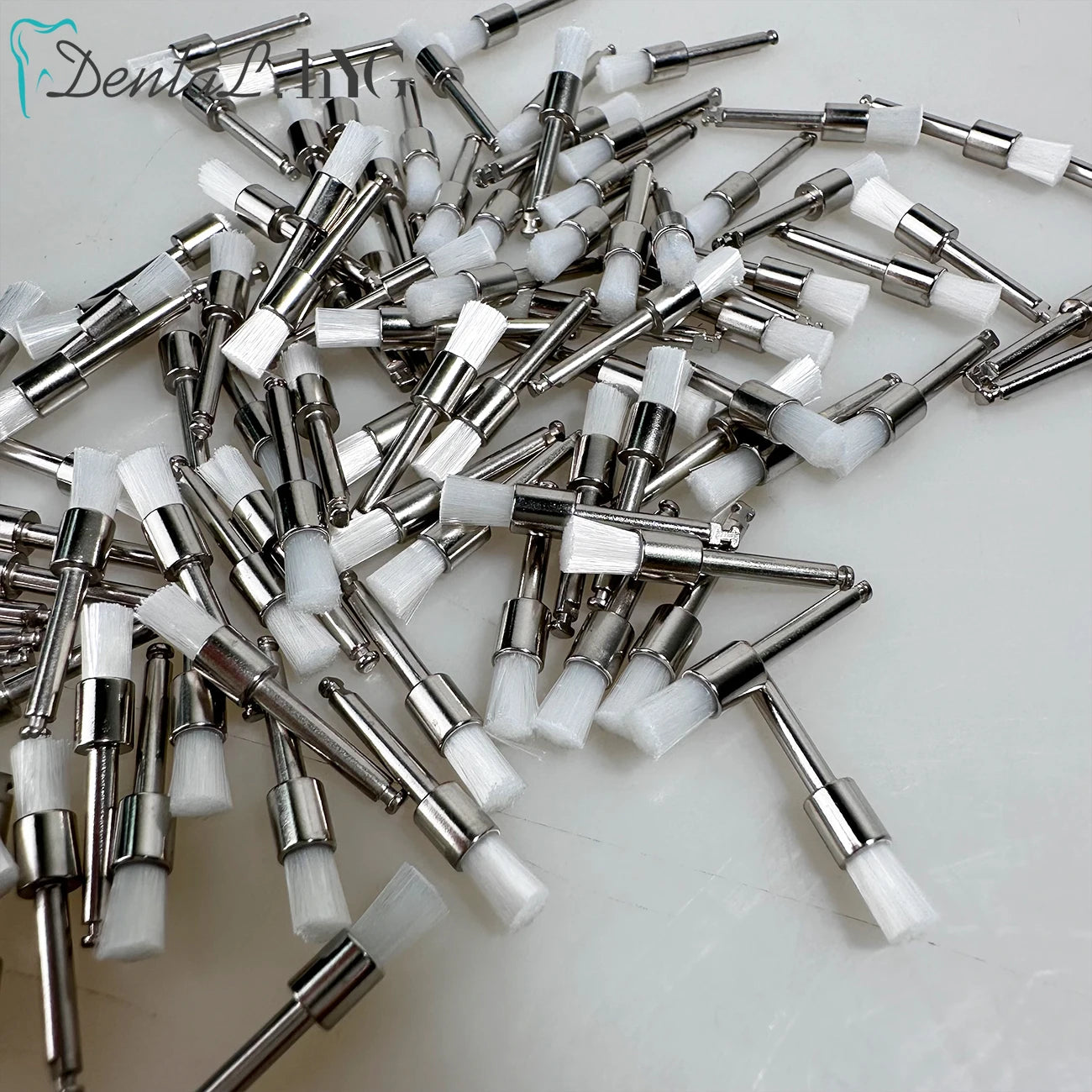 100pcs Dental Prophy Brushes Polishing Polisher Disposable Latch type Mixed color Plat Used for stain removal and polish