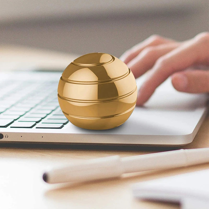 Kinetic Spinning Desk Toy Ball Optical Illusion Spinner Metal Gyro Anti Stress Fidget Toys Adults Anxiety ADHD Decompression