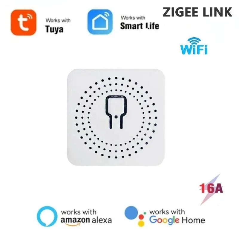 16A WiFi Smart Switch 2-Way DIY Light Switch Module Voice Control Tuya Smart Life Alexa Google Home for Smart Home Automation