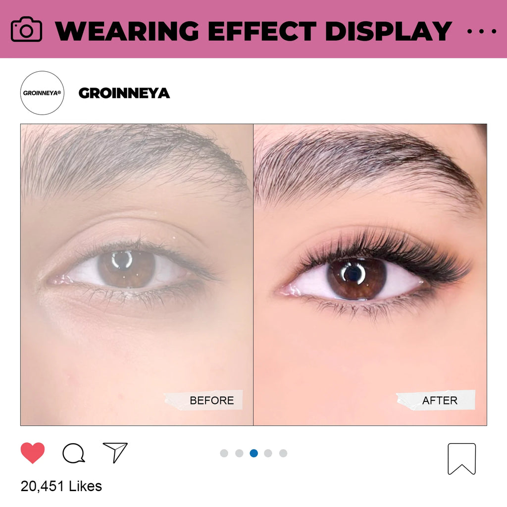 GROINNEYA DIY Lashes Extension Kit Individual Lashes Clusters Faux Mink Eyelash Extension Mix set with Lash Natural Look Makeup