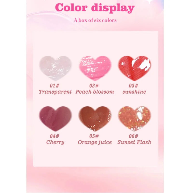 6-Piece Mirror Lip Gloss Set – Hydrating Glossy Shimmer Lip Balm