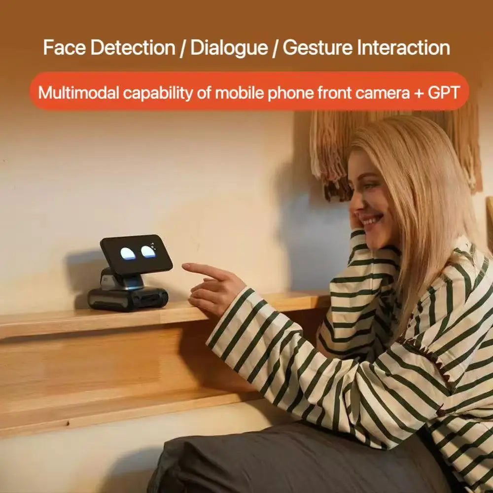 looi robot smartphone looi robot chatgpt large model English voice dialogue visual recognition interactive smart toy gift