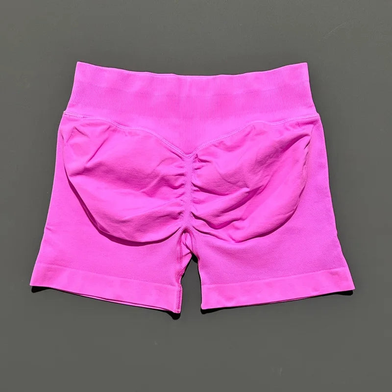 HISTELLO Impact Shorts 4.5" Women Yoga Shorts Seamless Low Waist Scrunch Bum Gym Leggings Workout Stretch Fitness Sports Shorts