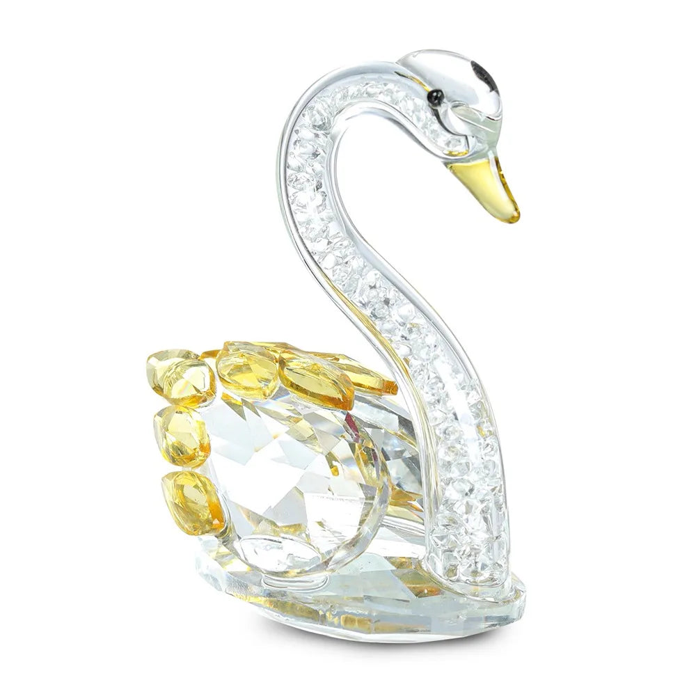 Creative Crystal Swans Ornaments Desktop Decoration Miniature Gift Diamond Swans Crafts Small Statue Elegant