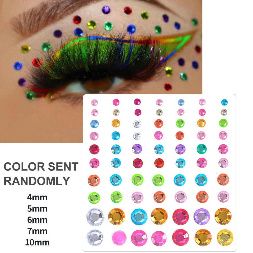 3D Rhinestone Face Tattoo Stickers For Festival Glitter Makeup Jewelry Sticker On Face Crystals Gems Jewels Diamonds Decoration