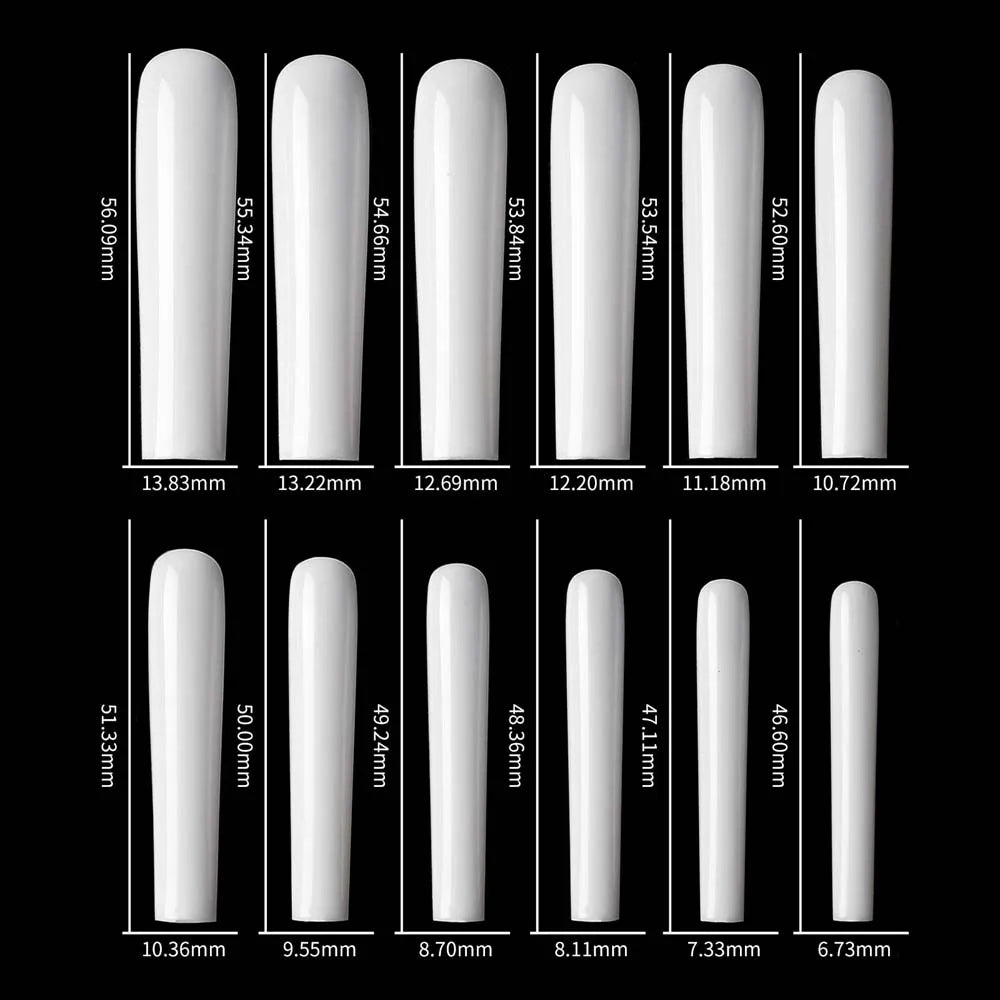 3XL Long Coffin/Square Acrylic False Nail Tip Half Cover C Curved Straight Nail Tips Manicure Nail Art Decoration ToolFake Nails