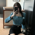 Women's Luxury Woolen Jacket – Double-Breasted Square Collar Coat