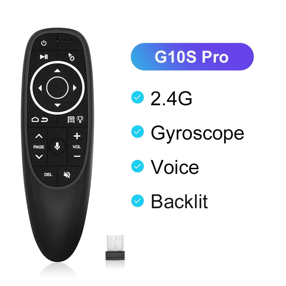 G10S PRO BT Voice Remote Control 2.4G With BT5.0 Wireless Air Mouse Gyroscope Smart Remote Backlit For PC Smart Android TV