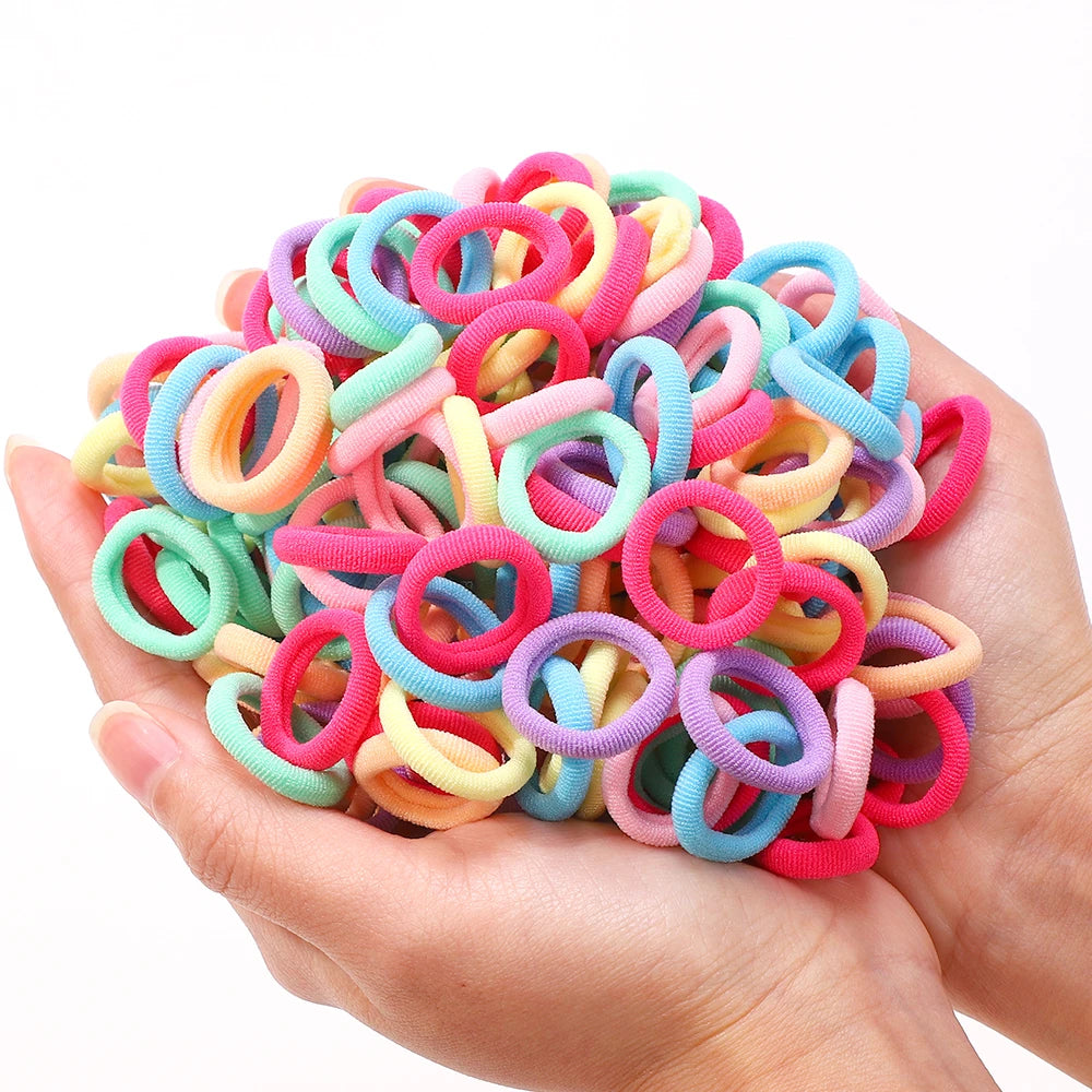 50PCS/Set Women Girls Basic Hair Bands  Simple Solid Colors Elastic Headband Hair Ropes Ties Hair Accessories Ponytail Holder
