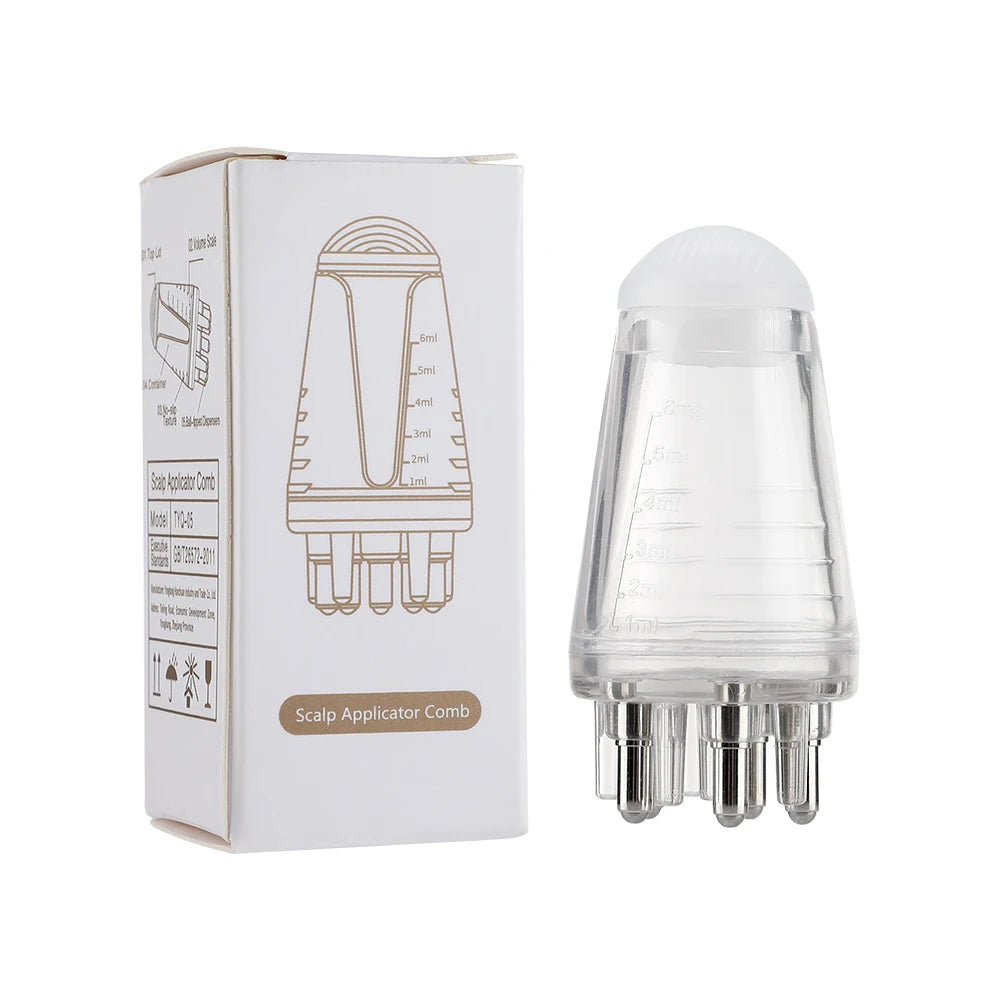Scalp Applicator Hair Regrowth & Styling Solution Guide Comb Hexagon Head Oil Roller Ball Massage Comb Massage Relaxation Tools